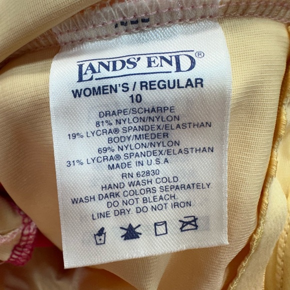 Lands End Women’s Pink Two Tone One Piece Bathing Suit Size 10 - Picture 7 of 7